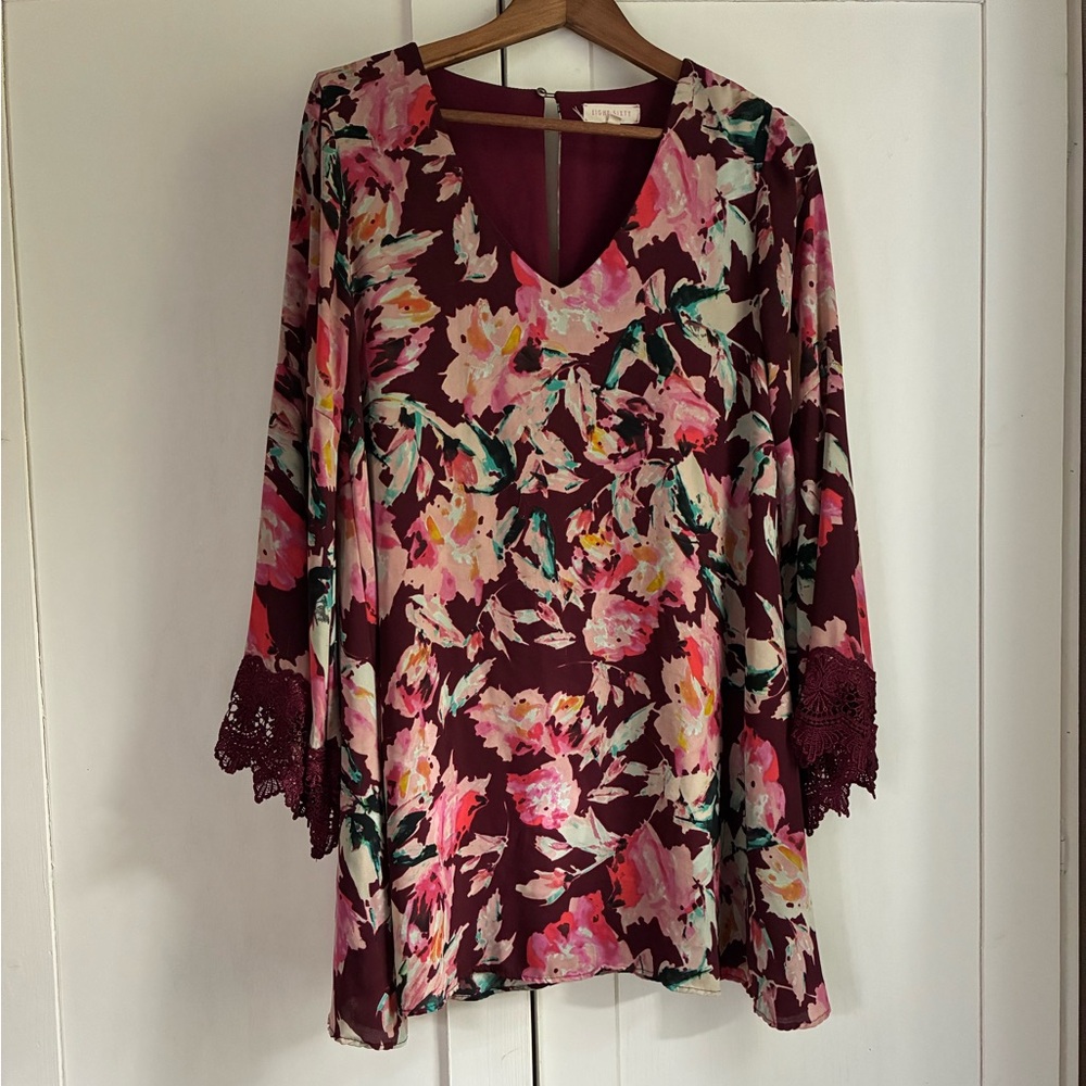 Eight Sixty Maroon Floral Dress
